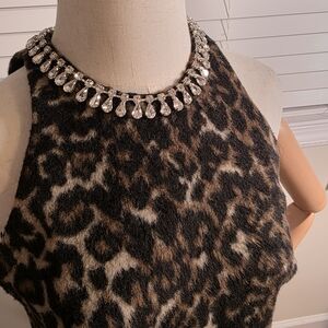 New BCBG Size 2 Animal Print Straight Above The Knee Dress